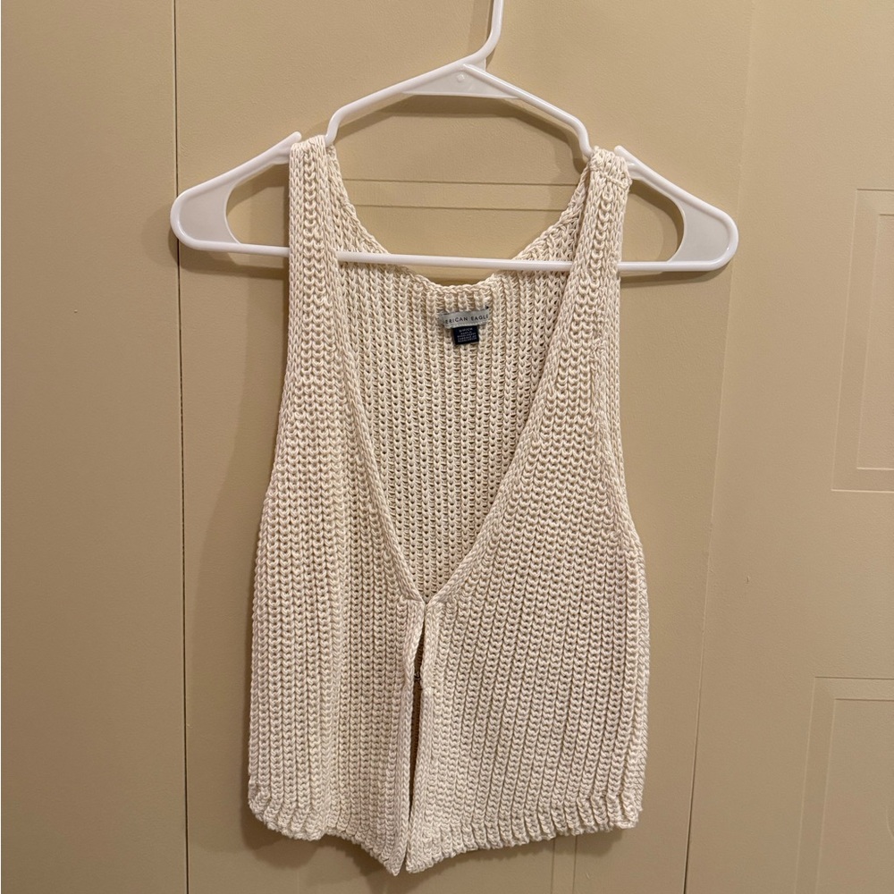 American Eagle Outfitters Cream Knit Tank Top